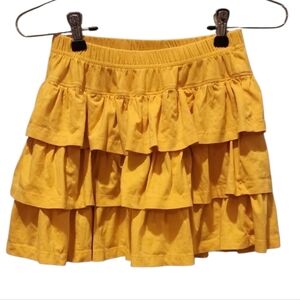 Hanna Andersson Yellow Three Tier Ruffle Skirt With Shorts Skort 140